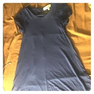 Navy blue lace accent dress